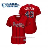 Camiseta Beisbol Mujer Atlanta Braves Julio Teheran Cool Base Alterno 2019 Rojo