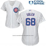 Camiseta Beisbol Mujer Chicago Cubs 68 Jorge Soler Cool Base Blanco