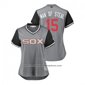 Camiseta Beisbol Mujer Chicago White Sox Adam Engel 2018 LLWS Players Weekend Man Of Steal Gris