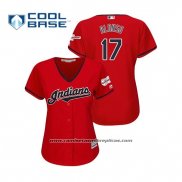 Camiseta Beisbol Mujer Cleveland Indians Yonder Alonso 2019 All Star Patch Cool Base Rojo