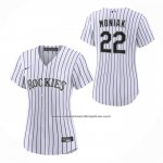Camiseta Beisbol Mujer Colorado Rockies Mickey Moniak Primera Replica Blanco