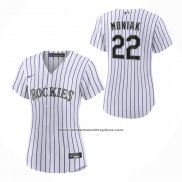 Camiseta Beisbol Mujer Colorado Rockies Mickey Moniak Primera Replica Blanco
