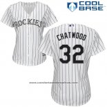 Camiseta Beisbol Mujer Colorado Rockies Tyler Chatwood 32 Blanco Autentico Collection Cool Base