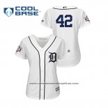Camiseta Beisbol Mujer Detroit Tigers 2019 Jackie Robinson Day Cool Base Blanco