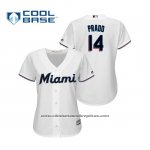 Camiseta Beisbol Mujer Miami Marlins Martin Prado Cool Base Primera 2019 Blanco
