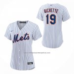Camiseta Beisbol Mujer New York Mets Bo Bichette Primera Replica Blanco