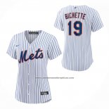 Camiseta Beisbol Mujer New York Mets Bo Bichette Primera Replica Blanco