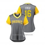 Camiseta Beisbol Mujer San Diego Padres Travis Jankowski 2018 LLWS Players Weekend Fred Gris