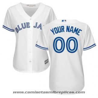 Camiseta Beisbol Mujer Tampa Bay Rays Personalizada Blanco