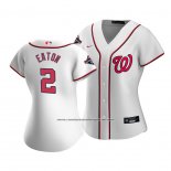 Camiseta Beisbol Mujer Washington Nationals Adam Eaton Primera Replica Blanco