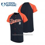 Camiseta Beisbol Nino Detroit Tigers Personalizada Stitches Azul Naranja
