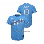 Camiseta Beisbol Nino Kansas City Royals Salvador Perez Replica Alterno Azul