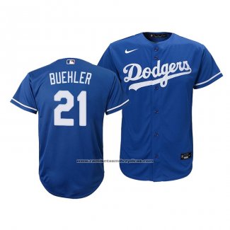 Camiseta Beisbol Nino Los Angeles Dodgers Walker Buehler Replica Alterno 2020 Azul
