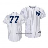 Camiseta Beisbol Nino New York Yankees Clint Frazier Replica Primera 2020 Blanco Azul