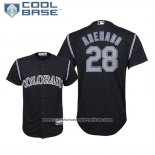 Camiseta Beisbol Nino Rockies Nolan Arenado Cool Base Alterno Replica Negro