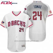 Camiseta Beisbol Hombre Arizona Diamondbacks 2017 Estrellas y Rayas 24 Yasmany Tomas Blanco Flex Base