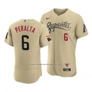 Camiseta Beisbol Hombre Arizona Diamondbacks David Peralta 2021 City Connect Autentico Oro