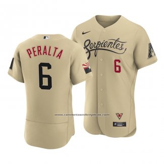 Camiseta Beisbol Hombre Arizona Diamondbacks David Peralta 2021 City Connect Autentico Oro