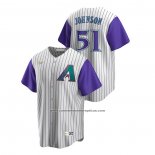 Camiseta Beisbol Hombre Arizona Diamondbacks Randy Johnson Cooperstown Collection Alterno Crema Violeta