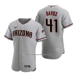 Camiseta Beisbol Hombre Arizona Diamondbacks Zach Davies Autentico Road Gris