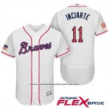 Camiseta Beisbol Hombre Atlanta Braves 2017 Estrellas y Rayas 11 Ender Inciarte Blanco Flex Base