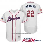 Camiseta Beisbol Hombre Atlanta Braves 2017 Estrellas y Rayas 22 Nick Markakis Blanco Flex Base Camiseta Beisbol Hombre Atlanta Braves 2017 Estrellas y Rayas 22 Nick Markakis Blanco Flex Base