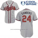 Camiseta Beisbol Hombre Atlanta Braves 24 Deion Sanders Blanco2 Cool Base