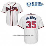 Camiseta Beisbol Hombre Atlanta Braves 35 Phil Niekro Blanco Primera Cool Base