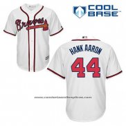 Camiseta Beisbol Hombre Atlanta Braves 44 Hank Aaron Blanco Primera Cool Base