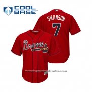 Camiseta Beisbol Hombre Atlanta Braves Dansby Swanson Cool Base Alterno 2019 Rojo