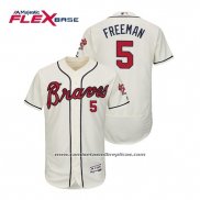 Camiseta Beisbol Hombre Atlanta Braves Freddie Freeman Flex Base Autentico Collezione Alterno 2019 Crema