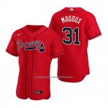 Camiseta Beisbol Hombre Atlanta Braves Greg Maddux Autentico Alterno 2020 Rojo