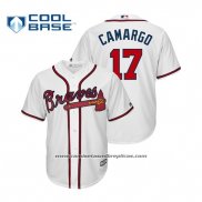 Camiseta Beisbol Hombre Atlanta Braves Johan Camargo Cool Base Primera Blanco