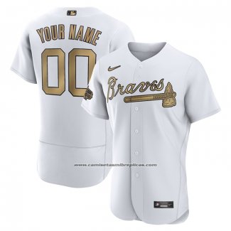 Camiseta Beisbol Hombre Atlanta Braves Personalizada 2022 All Star Autentico Blanco