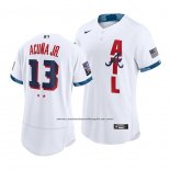 Camiseta Beisbol Hombre Atlanta Braves Ronald Acuna Jr 2021 All Star Autentico Blanco