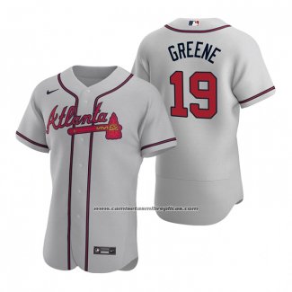 Camiseta Beisbol Hombre Atlanta Braves Shane Greene Autentico 2020 Road Gris