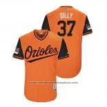 Camiseta Beisbol Hombre Baltimore Orioles Dylan Bundy 2018 LLWS Players Weekend Dilly Orange