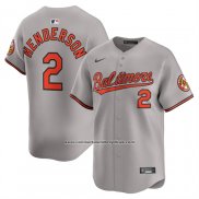 Camiseta Beisbol Hombre Baltimore Orioles Gunnar Henderson Segunda Limited Gris