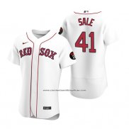 Camiseta Beisbol Hombre Boston Red Sox Chris Sale Autentico Blanco2