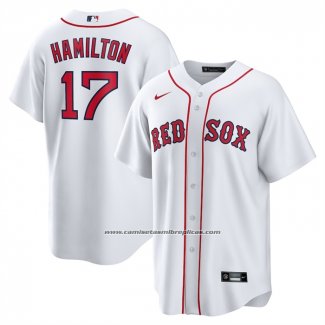 Camiseta Beisbol Hombre Boston Red Sox David Hamilton Primera Replica Blanco