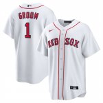 Camiseta Beisbol Hombre Boston Red Sox NO 1 Groom Primera Replica Blanco