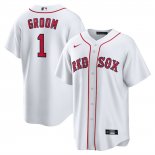 Camiseta Beisbol Hombre Boston Red Sox NO 1 Groom Primera Replica Blanco