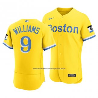 Camiseta Beisbol Hombre Boston Red Sox Ted Williams 2021 City Connect Autentico Oro