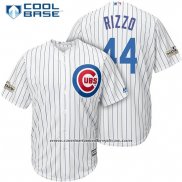 Camiseta Beisbol Hombre Chicago Cubs 2017 Postemporada 44 Anthony Rizzo Blanco Cool Base