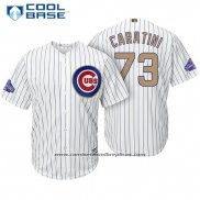 Camiseta Beisbol Hombre Chicago Cubs 73 Victor Caratini Blanco Oro Cool Base