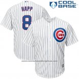 Camiseta Beisbol Hombre Chicago Cubs 8 Ian Happ Blanco Cool Base