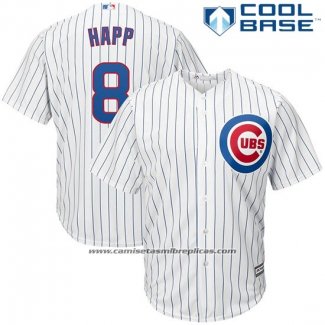 Camiseta Beisbol Hombre Chicago Cubs 8 Ian Happ Blanco Cool Base