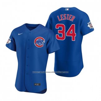 Camiseta Beisbol Hombre Chicago Cubs Jon Lester Autentico 2020 Alterno Azul