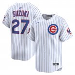 Camiseta Beisbol Hombre Chicago Cubs Seiya Suzuki 2025 World Tour Tokyo Series Primera Limited Blanco