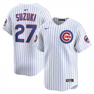 Camiseta Beisbol Hombre Chicago Cubs Seiya Suzuki 2025 World Tour Tokyo Series Primera Limited Blanco